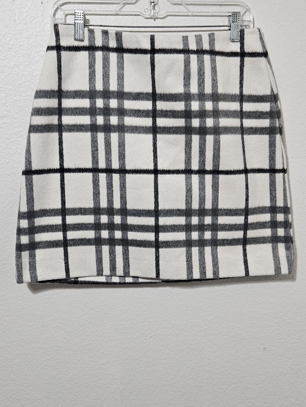 Riley & Rae Black and White Plaid Mini Skirt